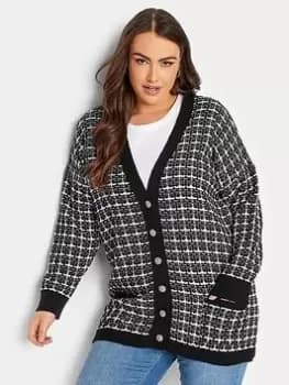 Yours Yours Boucle Cardigan, Black, Size 26-28, Women