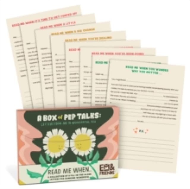 Em & Friends A Box of Pep Talks Fill in the Love Read Me When Letters Postcard book or pack