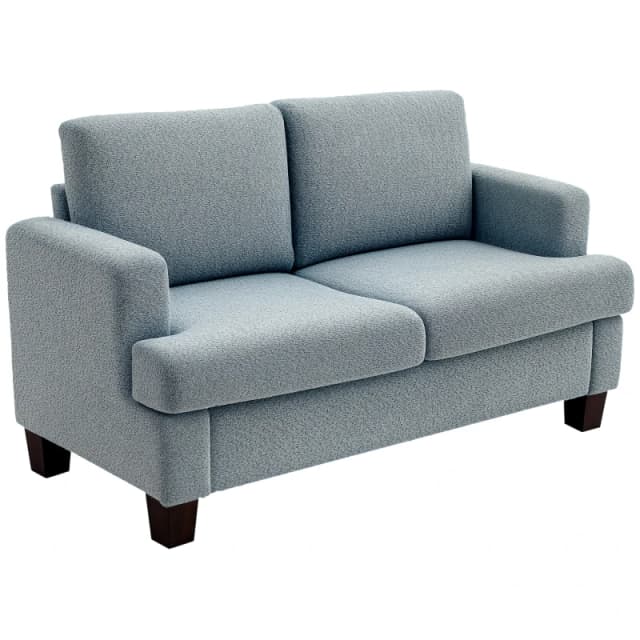 HOMCOM HOMCOM 2 Seater Sofa with Removable Back Cushions for Living Room in Light Grey Light Grey One Size Unisex 5063603397644