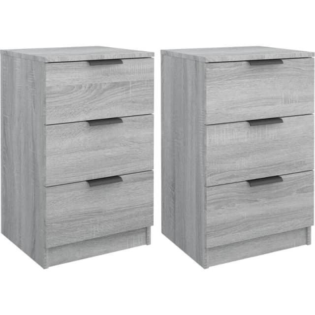 Vidaxl Bedside Cabinets 2 Pcs Grey Sonoma 40X36X65 Cm, Grey 817054