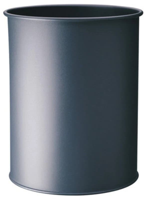 Durable Metal Round Waste Bin - Scratch Resistant Steel - 15L - DRBE330158