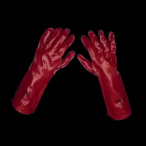 Worksafe Red PVC Gauntlets 450mm - Pack of 12 Pairs - 9114.12