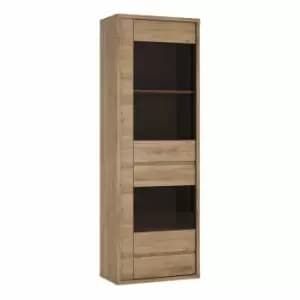Shetland 1 Door 1 Drawer Narrow Glazed Display Cabinet