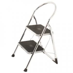 Slingsby Chrome High Back Folding 2 Tread Step Stool 321677