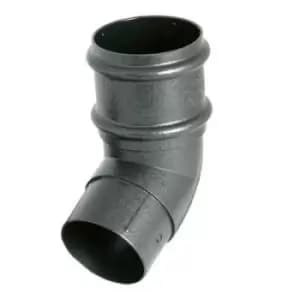 Floplast Grey Cast Iron Effect Round 112.5° Offset Downpipe Bend, (Dia)68mm