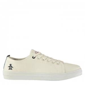 Original Penguin Faze Canvas Low Trainers - White/Navy