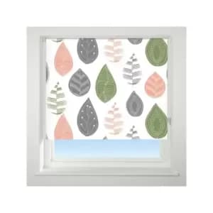 Leaf Patterned Thermal Blackout Roller Blind, Multi, W180cm - Universal