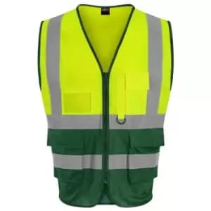 Pro RTX High Visibility Unisex Adults Executive Waistcoat (M) (Hi Vis Yellow/Paramedic Green) - Hi Vis Yellow/Paramedic Green