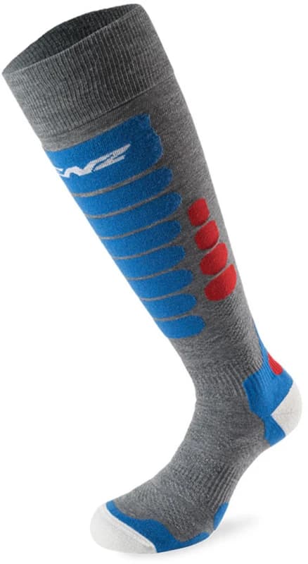 Lenz Skiing 3.0 Socks, grey-red-blue, Size 42 - 44 for Men