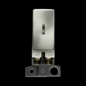 Click Scolmore MiniGrid 13A Double-Pole Key Switch Ingot Module Satin Chrome - MD046SC