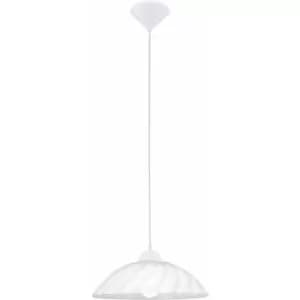 Pendant Ceiling Light Colour White Shade White Satin Glass Bulb E27 1x60W