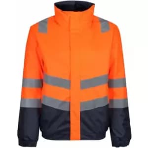 Regatta Mens Bomber Waterproof Hi-Vis Jacket (L) (Orange/Navy) - Orange/Navy