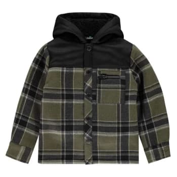 Firetrap Shirt - Olive/Blk Lined