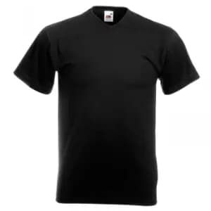 Fruit Of The Loom Mens Valueweight V-Neck, Short Sleeve T-Shirt (XL) (Black)