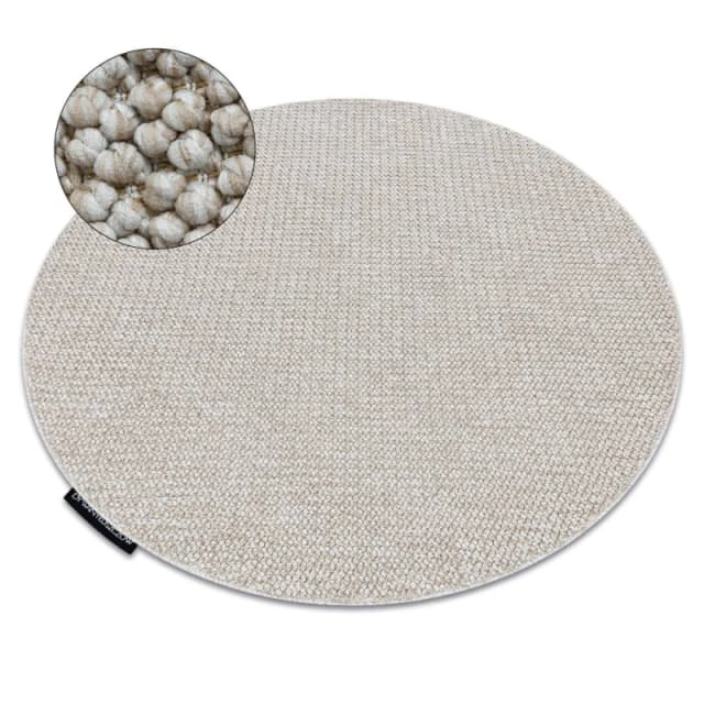 RugsX Casablanca Loop Rug in Beige Size: 133cm diameter Beige Unisex 133cm diameter