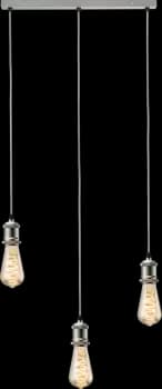Knightsbridge CALLA - 230V E27 Vintage 3 Light Bar Pendant - Brushed Chrome - CALVI3BBC