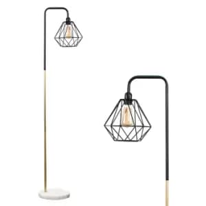Talisman Black and Gold Lamp With White Marble Base and Black Diablo