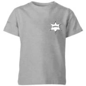 Toy Story Sheriff Woody Badge Kids T-Shirt - Grey - 11-12 Years
