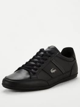 Lacoste Chaymon Leather Trainers - Black, Size 12, Men