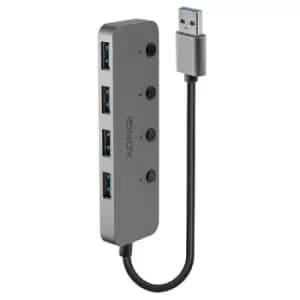 Lindy 4 Port USB 3.0 Hub with On/Off Switches