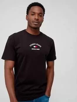 Tommy Jeans Tjm Clsc Timeless Tommy T-shrt, Black Size M Men