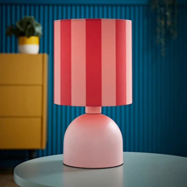 ValueLights ValueLights Mileys Pink Stripes Drum Lamp Shade Pale Pink Table Lamp Pink One Size Unisex 5016529272373