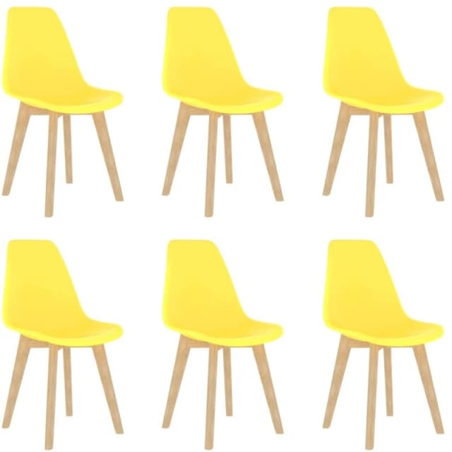 VIDAXL Dining Chairs 6 pcs Yellow Plastic Vidaxl 8719883999548
