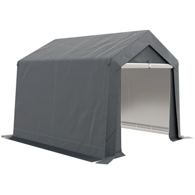 Outsunny 3 x 3(m) Garden Storage Shed, Waterproof and Heavy Duty Portable Shed, Grey 845-948V01CG