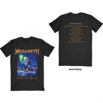 Megadeth - Rust In Peace Tracklist Unisex Large T-Shirt - Black