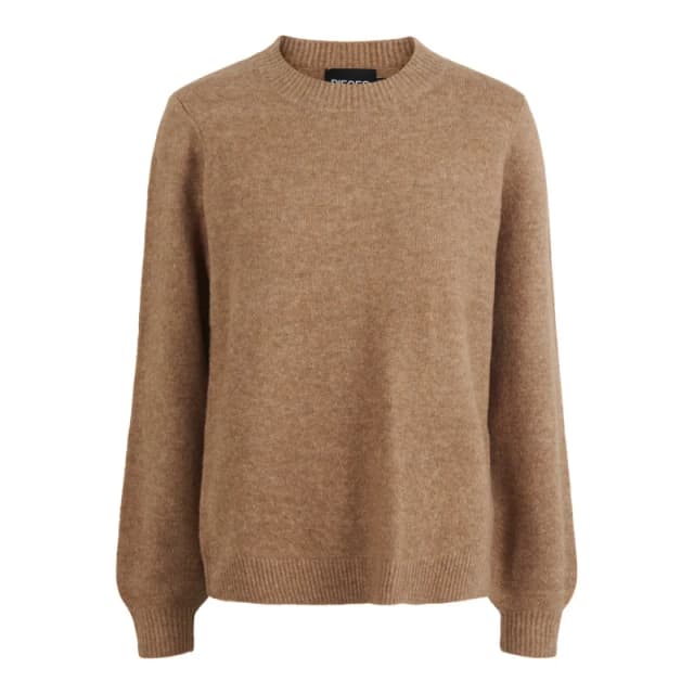 Pieces Womens o-neck wool sweater Pieces Janita Marron Female S