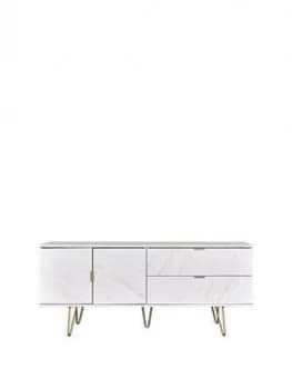 Swift Marbella Low Sideboard/Tv Unit - Fits Up To 42" TV - Marble Effect
