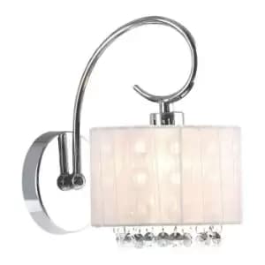 Netlighting Wall Lamp Chrome 1 Light with Crystal Shade, E14