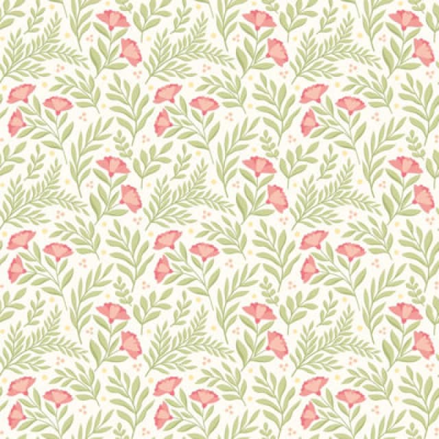 Hoopla Walls Petite Posy Coral Smooth Matt Wallpaper