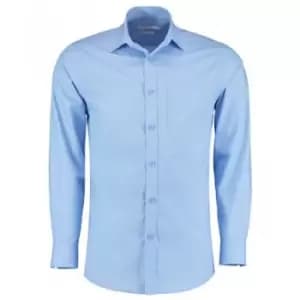 Kustom Kit Mens Long Sleeve Tailored Poplin Shirt (15) (Light Blue)