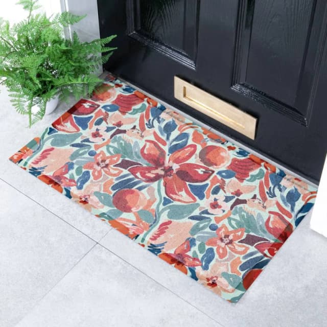 Artsy Mats Red Lilys Doormat Size: 40cm x 70cm Multicolor Unisex 40cm x 70 cm