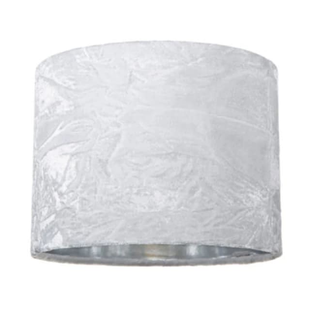 Happy Homewares Modern White Crushed Velvet 8 Table/pendant Lampshade With Shiny Silver Inner