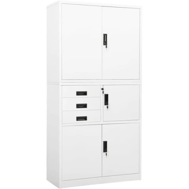 VIDAXL Office Cabinet White 90x40x180cm Steel Vidaxl 8720286566220
