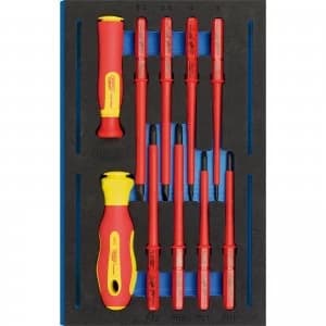 Draper 10 Piece VDE Insulated Ergo Plus Screwdriver Set In Eva Insert Tray