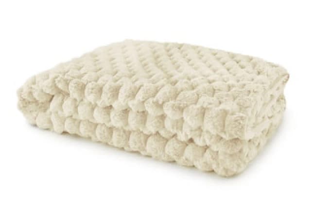 Emma Barclay Lush Luxurious Faux Rabbit Fur Throw For Sofa Blanket Cream 127X152Cm