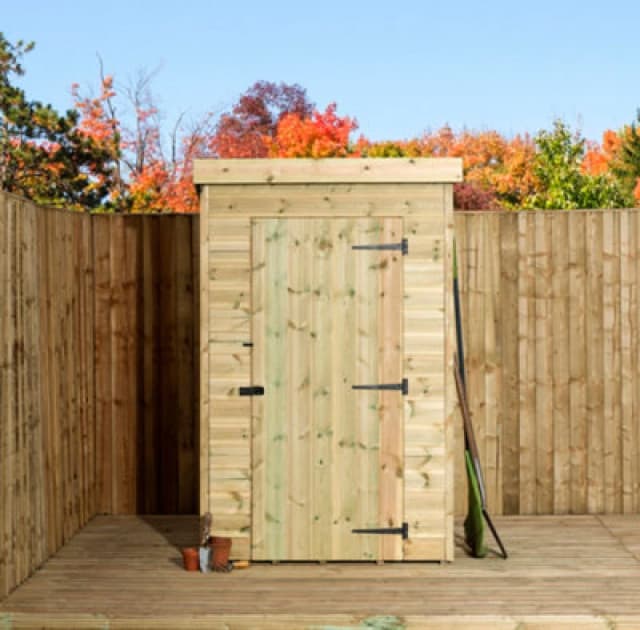 Empire Sheds Empire 1000 Pent 4X3 Pressure Treated Tongue And Groove Wooden Garden Shedsingle Door (4' X 3' / 4ft X 3ft) (4X3)