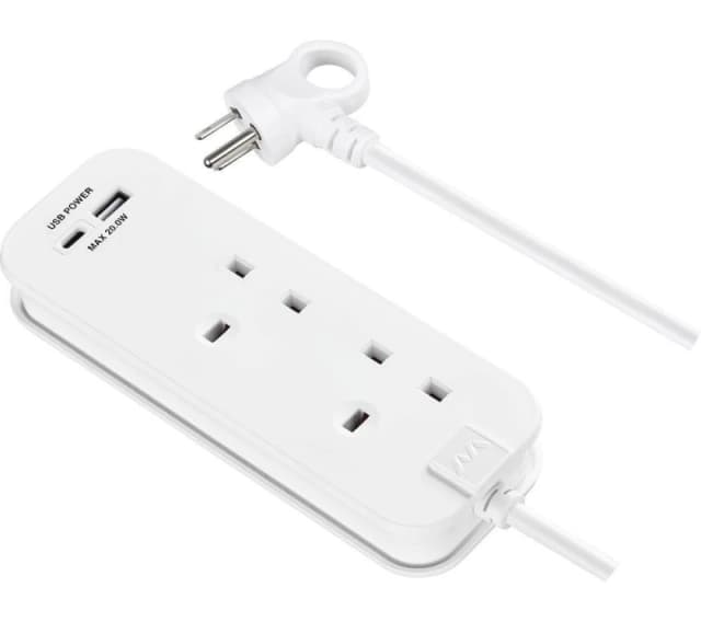 MASTERPLUG TAUSA2UAC20 2-Socket Extension Lead with USB 5015056666877