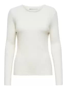 ONLY Long Sleeved Rib Pullover Women White