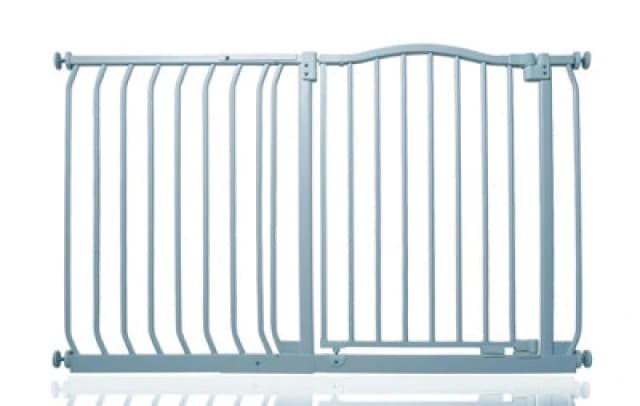 Safetots Curved Top Safety Gate, 116Cm - 125Cm, Matt Grey, Pressure Fit Stair Gate