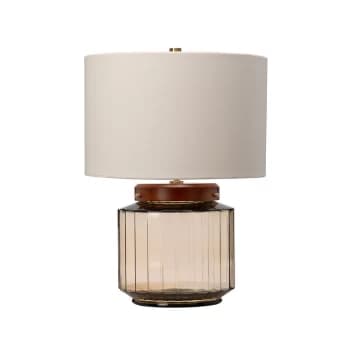 Luga Table Lamp - Natural, Aged Brass, Glass