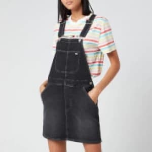 Tommy Jeans Womens Classic Dungaree Dress - Black Comfort - XS