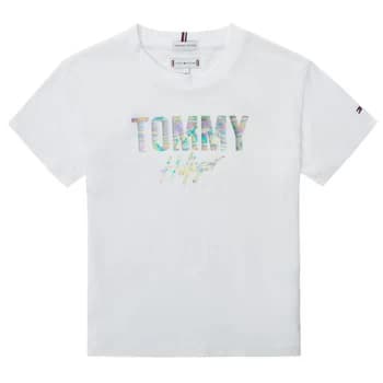 Tommy Hilfiger SAMIA Girls Childrens T shirt in White - Sizes 8 years,10 years,12 years,14 years,16 years
