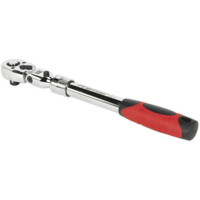 Loops Extendable Flip Reverse Ratchet Wrench - 1/2 Inch Sq Drive - Locking Flexi-Head Multi