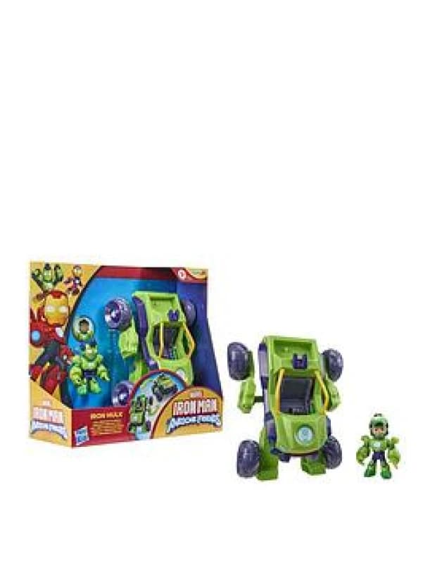 Iron Man and His Awesome Friends Marvel Iron Hulk 2-In-1 Mech Suit & Vehicle Action Figure & Toy Vehicle Pequeno Hulk Mech