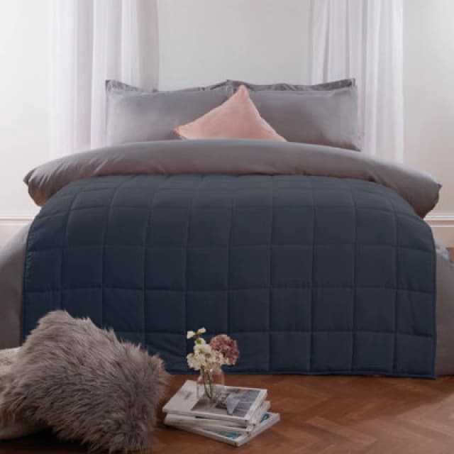 OHS OHS Sensory Sleep Therapy Weighted Blanket in Navy Size: 125cm x 150cm Navy 125cm x 150cm Unisex 5027434169948