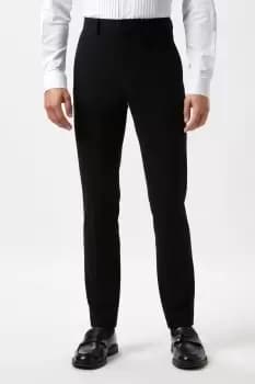 Mens Skinny Fit Black Tuxedo Suit Trousers